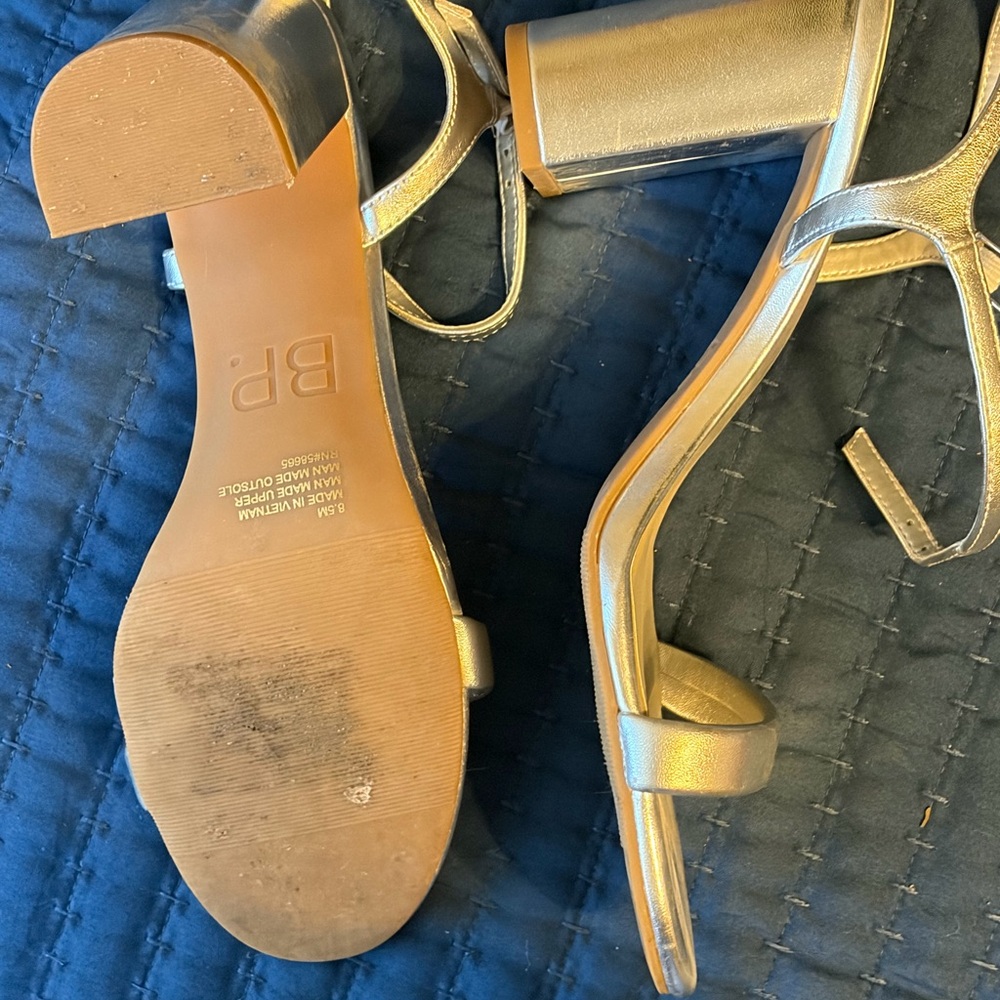 BP Women's Silver Strappy Heels